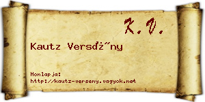 Kautz Versény névjegykártya